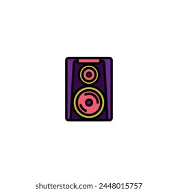 Original vector illustration. The outline icon of a large music speaker. Hand drawn, not AI