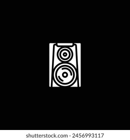 Original vector illustration. The outline icon of a large music speaker. Hand drawn, not AI