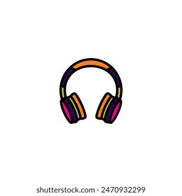 Ilustración vectorial original. El ícono de contorno de los Grandes auriculares inalámbricos. Dibujado a mano, no AI
