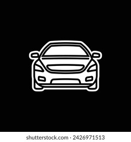 Ilustración vectorial original. Un coche de pasajeros. Un icono de contorno. Dibujado a mano, no AI