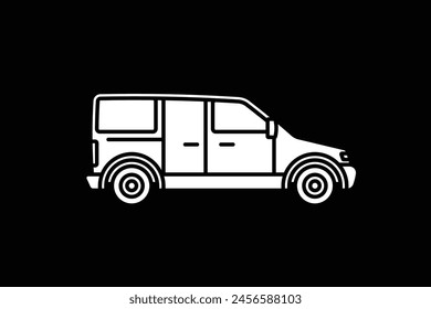 Original vector illustration. A passenger car. A contour icon. Hand drawn, not AI