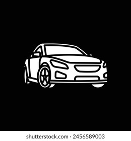 Original vector illustration. A passenger car. A contour icon. Hand drawn, not AI