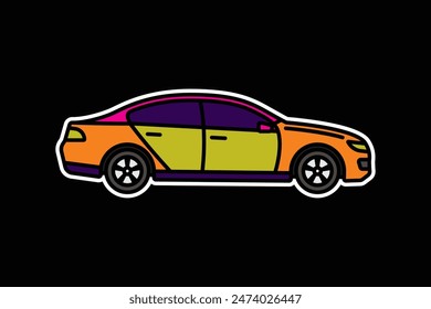 Ursprüngliche Vektorillustration. Ein Pkw. Ein Kontursymbol. Handgezeichnet, keine KI