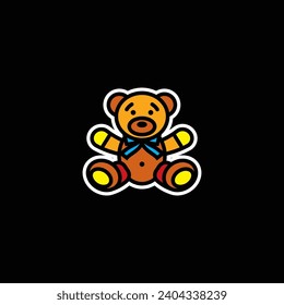 Original vector illustration. A plush toy icon. Hand drawn, not AI