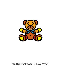 Original vector illustration. A plush toy icon. Hand drawn, not AI