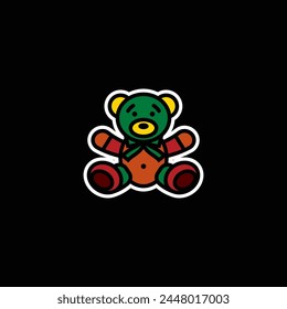 Original vector illustration. A plush toy icon. Hand drawn, not AI