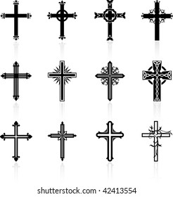 Original Vector Illustration: religious cross design collection