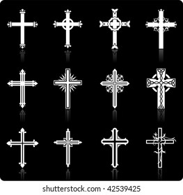 Original Vector Illustration: religious cross design collection