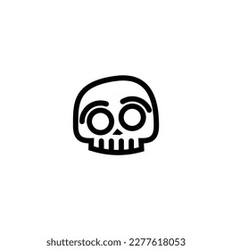 Original vector illustration in retro style skull head with eyes. T-shirt design, design element.