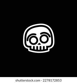 Ilustración vectorial original en cabeza de cráneo estilo retro con ojos. Diseño de camisetas, elemento de diseño.