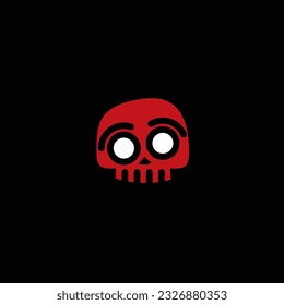 Ilustración vectorial original en cabeza de cráneo estilo retro con ojos. Diseño de camisetas, elemento de diseño.