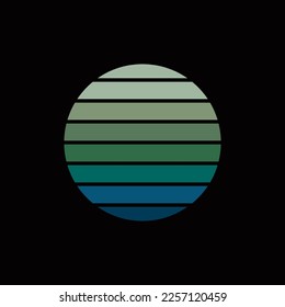 Original vector illustration of a retro sunset in the style of the 80s. A design element.