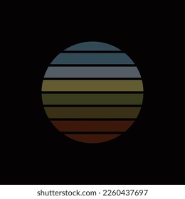 Original vector illustration of a retro sunset in the style of the 80s. A design element.