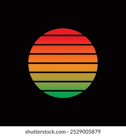 Original vector illustration of a retro sunset in the style of the 80s. A design element. T-shirt design. Hand drawn, not AI