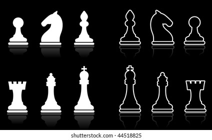 Original vector illustration: Simple Chess set collection