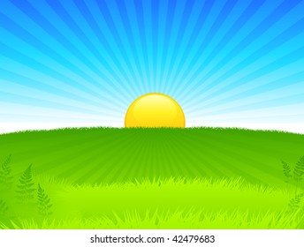 Original Vector Illustration: Sunset internet background File is AI8 compatible