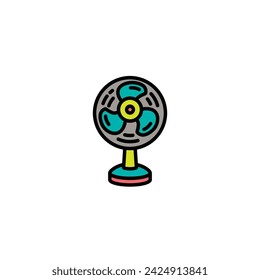 Original vector illustration. A table fan. A contour icon. Hand drawn, not AI