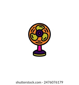 Original vector illustration. A table fan. A contour icon. Hand drawn, not AI