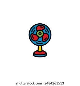 Original vector illustration. A table fan. A contour icon. Hand drawn, not AI