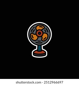 Original vector illustration. A table fan. A contour icon. Hand drawn, not AI