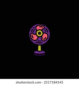 Original vector illustration. A table fan. A contour icon. HAND DRAWN, NOT ARTIFICIAL INTELLIGENCE!