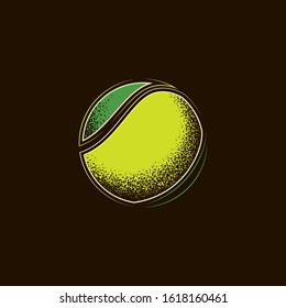 Original vector illustration. Tennis ball in vintage style.