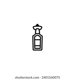 Original vector illustration. Tequila bottle icon. Hand drawn, not AI