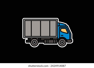 Original vector illustration. A truck. A contour icon. Hand drawn, not AI