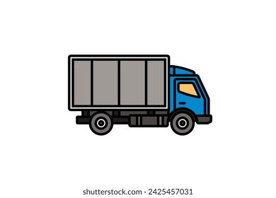 Ilustración vectorial original. Un camión. Un icono de contorno. Dibujado a mano, no AI