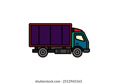 Original vector illustration. A truck. A contour icon. Hand drawn, not AI