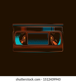 Original vector illustration.Old VHS videotape in retro style