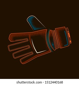 Original vector illustration of vintage style football gloves. Creative design element