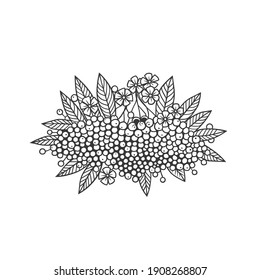 Original vector illustration in vintage style. Berry bouquet.