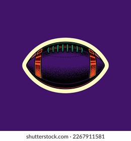 Original vector illustration in vintage style. American football ball. Design elements. T-shirt design.