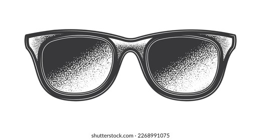 Original vector illustration. Vintage style sunglasses. T-shirt design, design element.