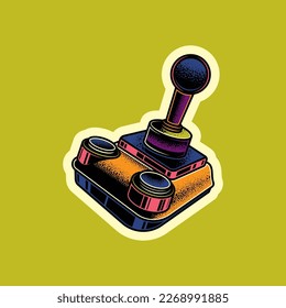 Original vector illustration in vintage style. Vintage joystick. T-shirt design. A design element.