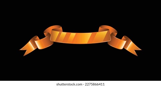 Original vector illustration in vintage style. Orange ribbon. A design element.