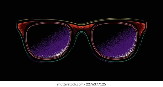 Original vector illustration. Vintage style sunglasses. T-shirt design, design element.