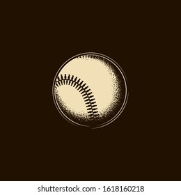 Original vector illustration. A vintage-style baseball.