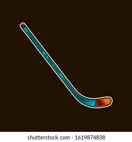 Original vector illustration. Vintage-style hockey stick.