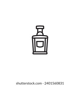 Original vector illustration. The whiskey icon in the bottle. Hand drawn, not AI
