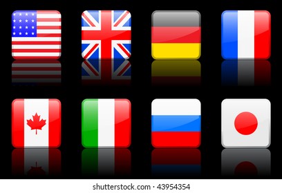 Original vector illustration: World flag series G8 countries