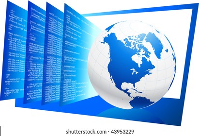 Ilustración vectorial original: Fondo de código HTML para todo el mundo compatible con AI8