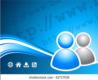 Original Vector Illustration:user group on internet background AI8 compatible
