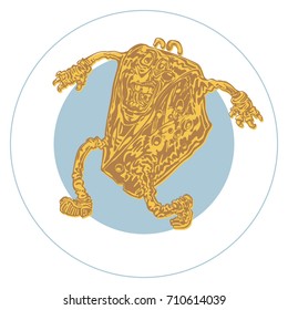 The original vector image of funny cheese. Neat curves without unnecessary nodes.