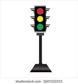 original vector image without ai assistance-The red light traffic sign functions to order drivers to stop. This sign is part of a traffic light that uses the colors red, yellow, and green.
