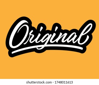 Original vector lettering sign on orange background