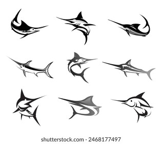 Vector original de Marlin Fish Colección Logo Diseño Símbolo Icono Ilustración ( Arte vectorial No AI Contenido )