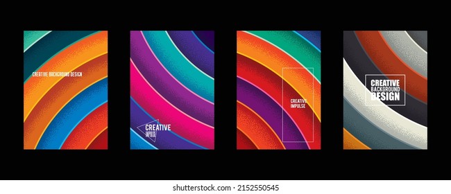 Original vector mini-set. Creative, bright backgrounds in vintage style.