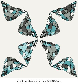 The original vector pattern with graphic lace. Figure in a mosaic style. It can be used for packaging, invitations, postcard holiday, fabrics and textiles, etc.